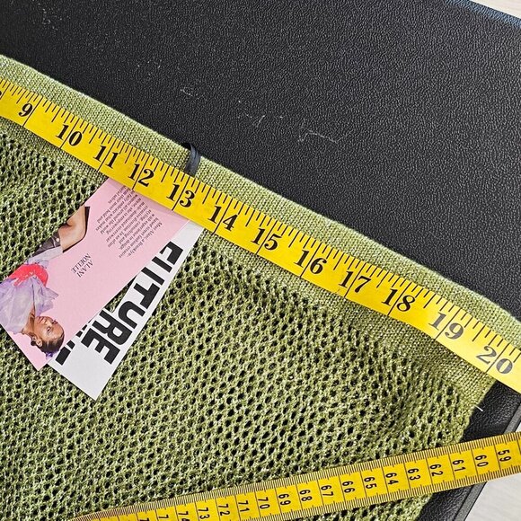 Future Collective x Alani Noelle Metallic Green Knit Skirt Size 1X Plus Size NWT - Picture 11 of 11